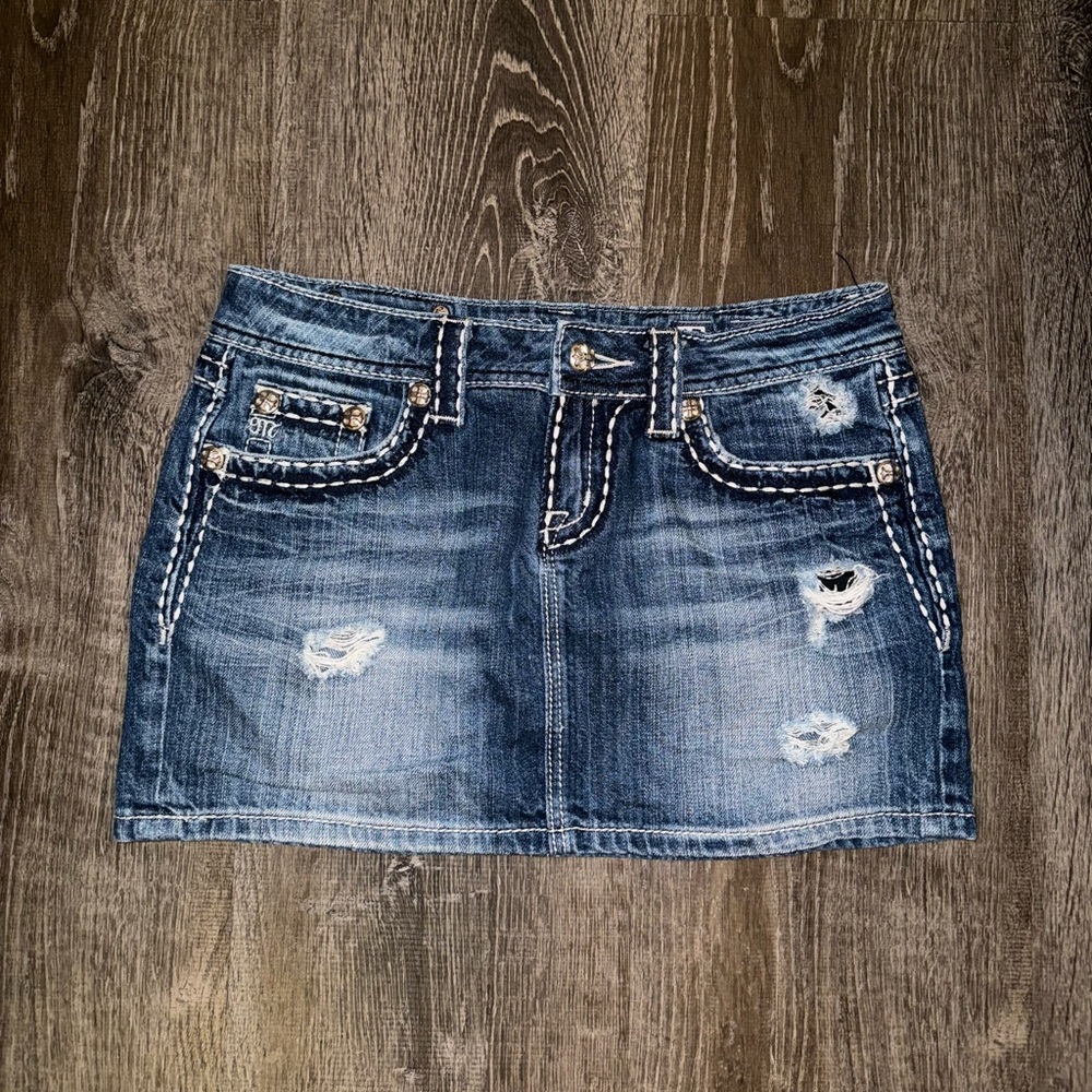 Miss me denim mid rise skirt
